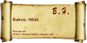 Bakos Hédi névjegykártya